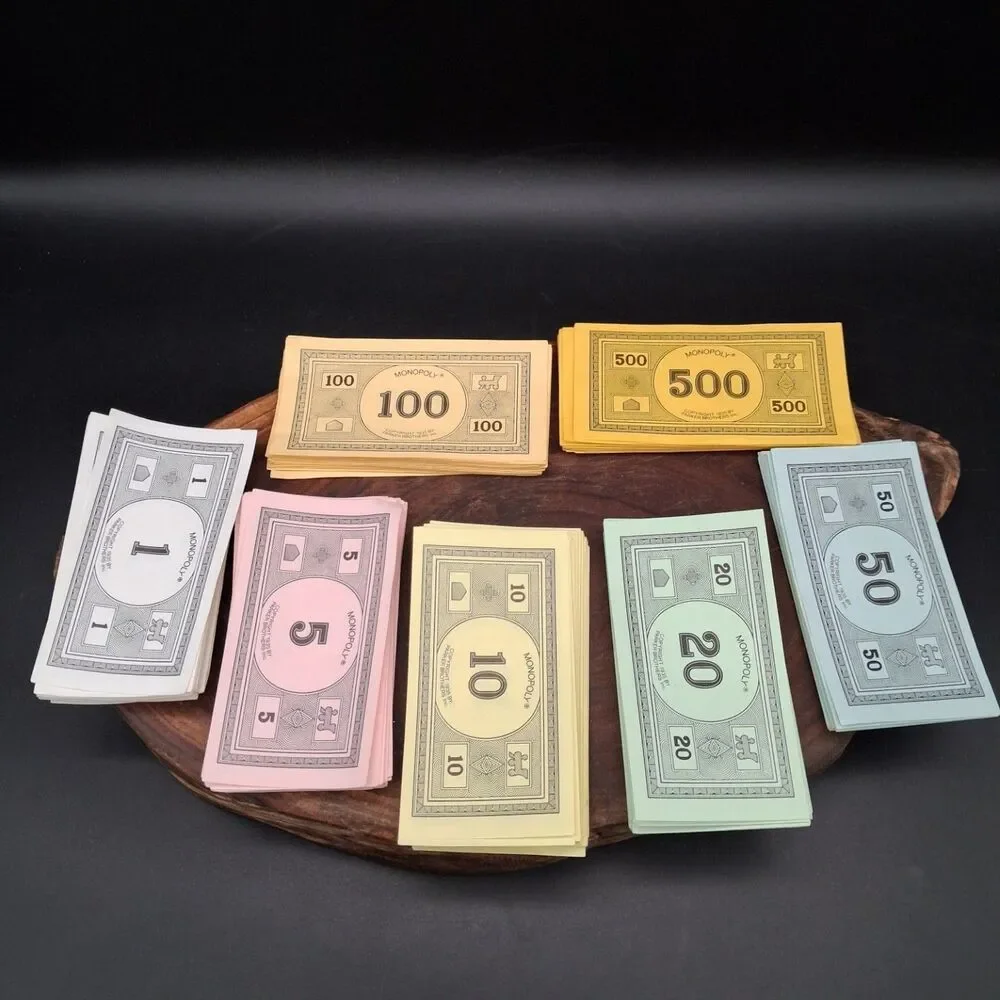 Monopoly 1985 Board Game Replacement Money 238 Bills Paper Currency Lot Hasbro